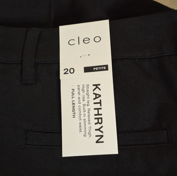 NWT Cleo Petites Kathryn Black Straight Leg Dress Pants Size 20 Petite High Rise - Picture 4 of 7